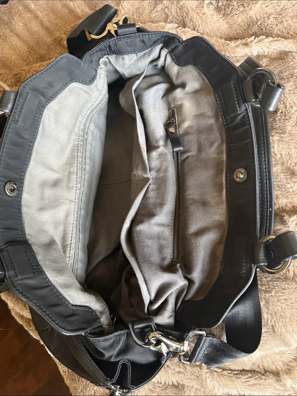 Petunia Pickle Bottom Black Nylon Baby Bag with Removable Case